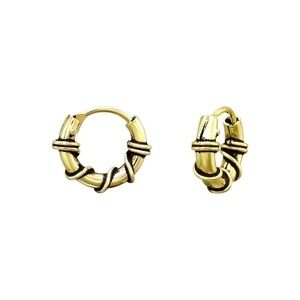 14k Gold Vermeil Bali Huggie Earrings
